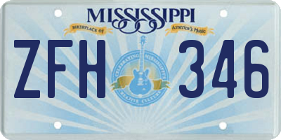MS license plate ZFH346