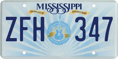 MS license plate ZFH347