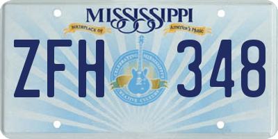 MS license plate ZFH348