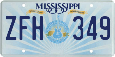 MS license plate ZFH349