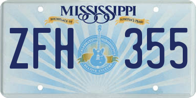 MS license plate ZFH355
