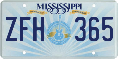 MS license plate ZFH365