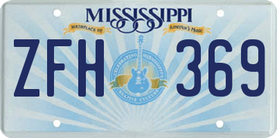 MS license plate ZFH369