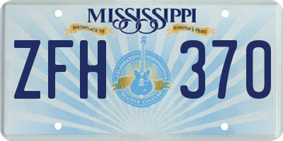 MS license plate ZFH370