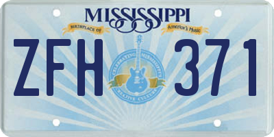 MS license plate ZFH371