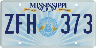 MS license plate ZFH373
