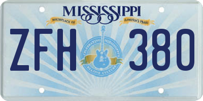 MS license plate ZFH380