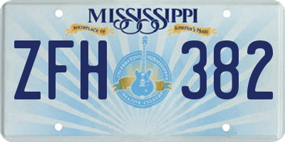 MS license plate ZFH382