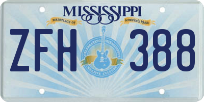 MS license plate ZFH388