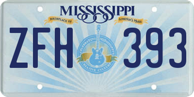 MS license plate ZFH393