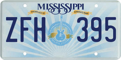 MS license plate ZFH395