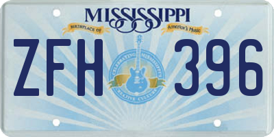 MS license plate ZFH396