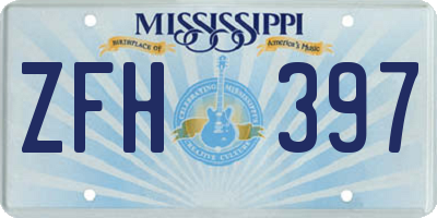 MS license plate ZFH397