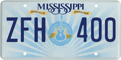MS license plate ZFH400