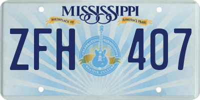 MS license plate ZFH407