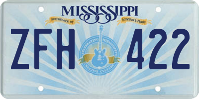 MS license plate ZFH422
