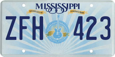 MS license plate ZFH423