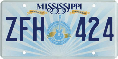 MS license plate ZFH424