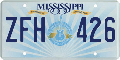 MS license plate ZFH426