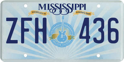 MS license plate ZFH436