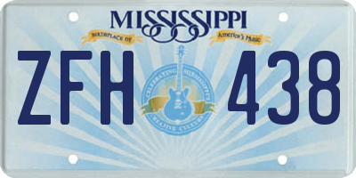MS license plate ZFH438