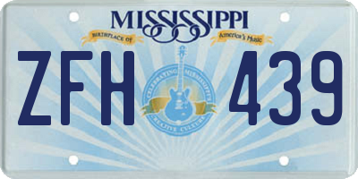 MS license plate ZFH439