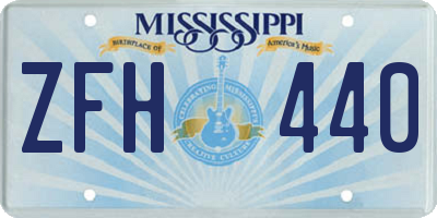 MS license plate ZFH440