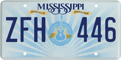 MS license plate ZFH446