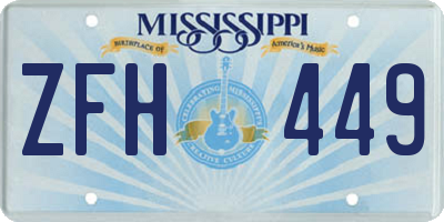 MS license plate ZFH449