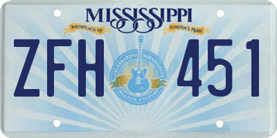 MS license plate ZFH451