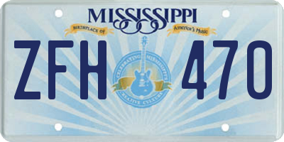 MS license plate ZFH470