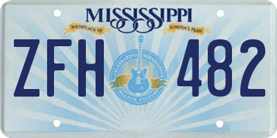 MS license plate ZFH482