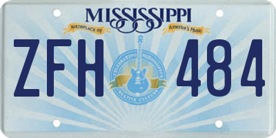 MS license plate ZFH484