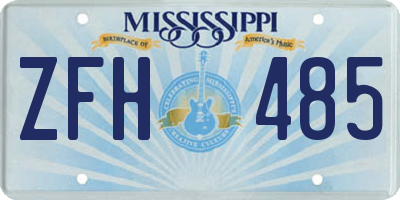 MS license plate ZFH485