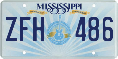 MS license plate ZFH486