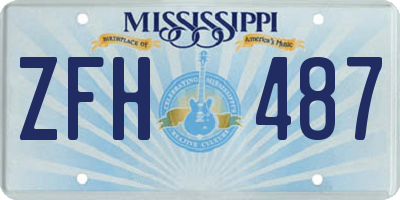 MS license plate ZFH487