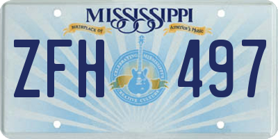 MS license plate ZFH497