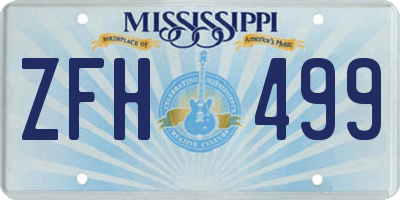 MS license plate ZFH499