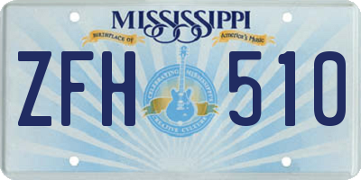 MS license plate ZFH510