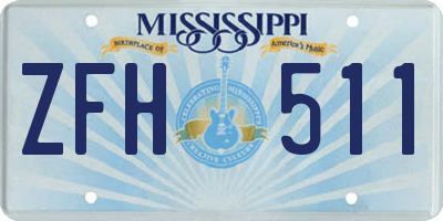 MS license plate ZFH511
