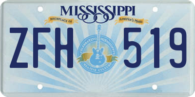 MS license plate ZFH519