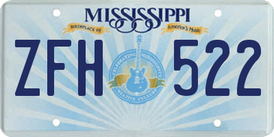 MS license plate ZFH522