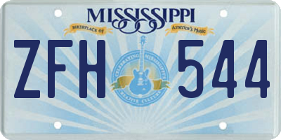 MS license plate ZFH544