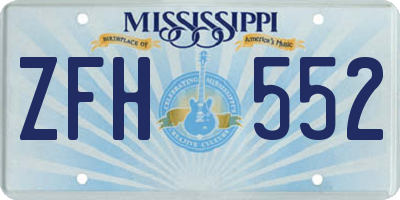 MS license plate ZFH552