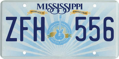 MS license plate ZFH556