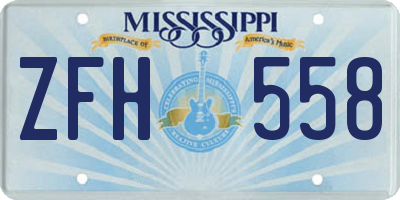 MS license plate ZFH558