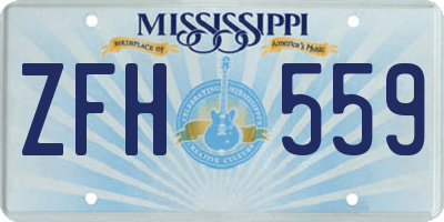 MS license plate ZFH559