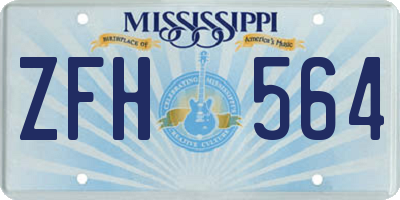 MS license plate ZFH564