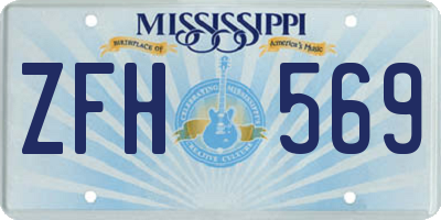 MS license plate ZFH569