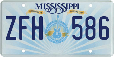 MS license plate ZFH586